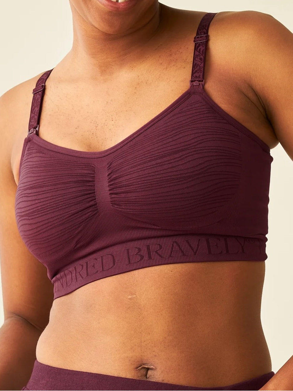 Kindred Bravely Sublime Hands-Free Pumping & Nursing Bra Burgundy Maroon L KB30